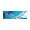 Alcons Dailies AquaComfort Plus Toric (30-pack) for astigmatism come in a blue and white box with water imagery, offering daily disposable lenses.