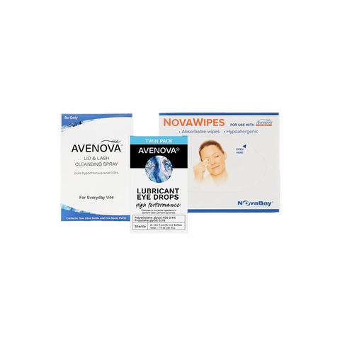 Avenova Complete Kit, Hypochlorous Spray with Nova Wipes and 2 Bottles of Lubricants