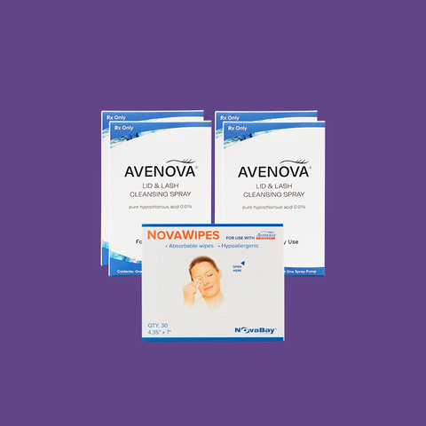 Avenova Hypochlorous Spray Solution (20ml or 40ml Bottles)  2-Pack with Novawipes (Professional Strength)