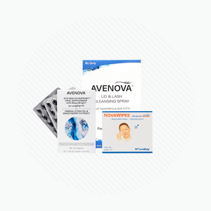 Avenova Bundle Hypochlorous Spray with NovaWipes and Omega-3 Vitamins (Professional Strength)