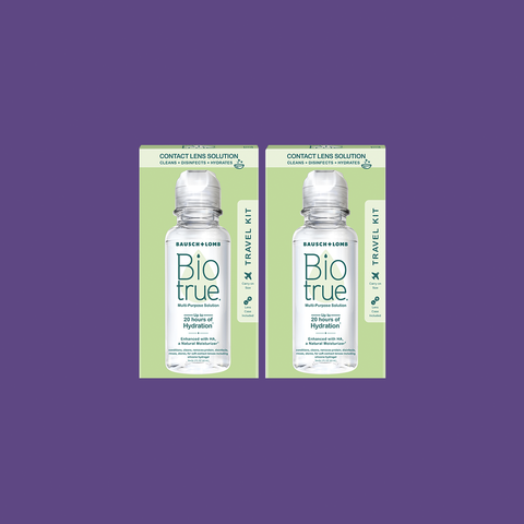 BioTrue Multipurpose Contact Lens Solution Travel Kit 2-Pack (2x 2oz 60mL)