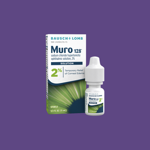 Muro 128 Eye Drops, Temporary Relief for Corneal Edema, 2% Solution, 0.5 Fl Oz