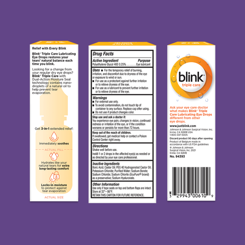 Blink Triple Care 3 in 1 Eye drops for Moderate to Severe Dry Eye