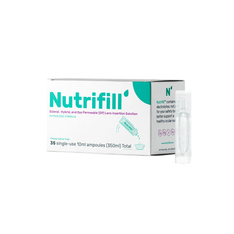 Nutrifill Preservative Free Scleral, Hybrid, and Gas Permeable (GP) Lens Insertion Solution (35 Vials)