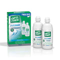 Alcons Opti-Free Puremoist multi-purpose disinfecting solution includes two 10 fl oz bottles with HydraGlyde Moisture Matrix, designed for lens cleaning and disinfecting.