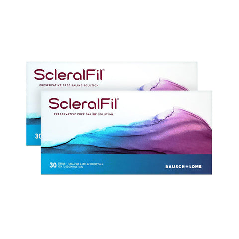 ScleralFil 2-Pack Preservative Free Saline Solution for Scleral, Soft, & Rigid Gas Permeable Lenses, Buffered Solution, Single-Use Vials, 0.34 Fl Oz (2-Packs of 30)