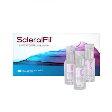 ScleralFil Preservative Free Saline Solution for Scleral, Soft, & Rigid Gas Permeable Lenses, Buffered Solution, Single-Use Vials, 0.34 Fl Oz (Pack of 30)