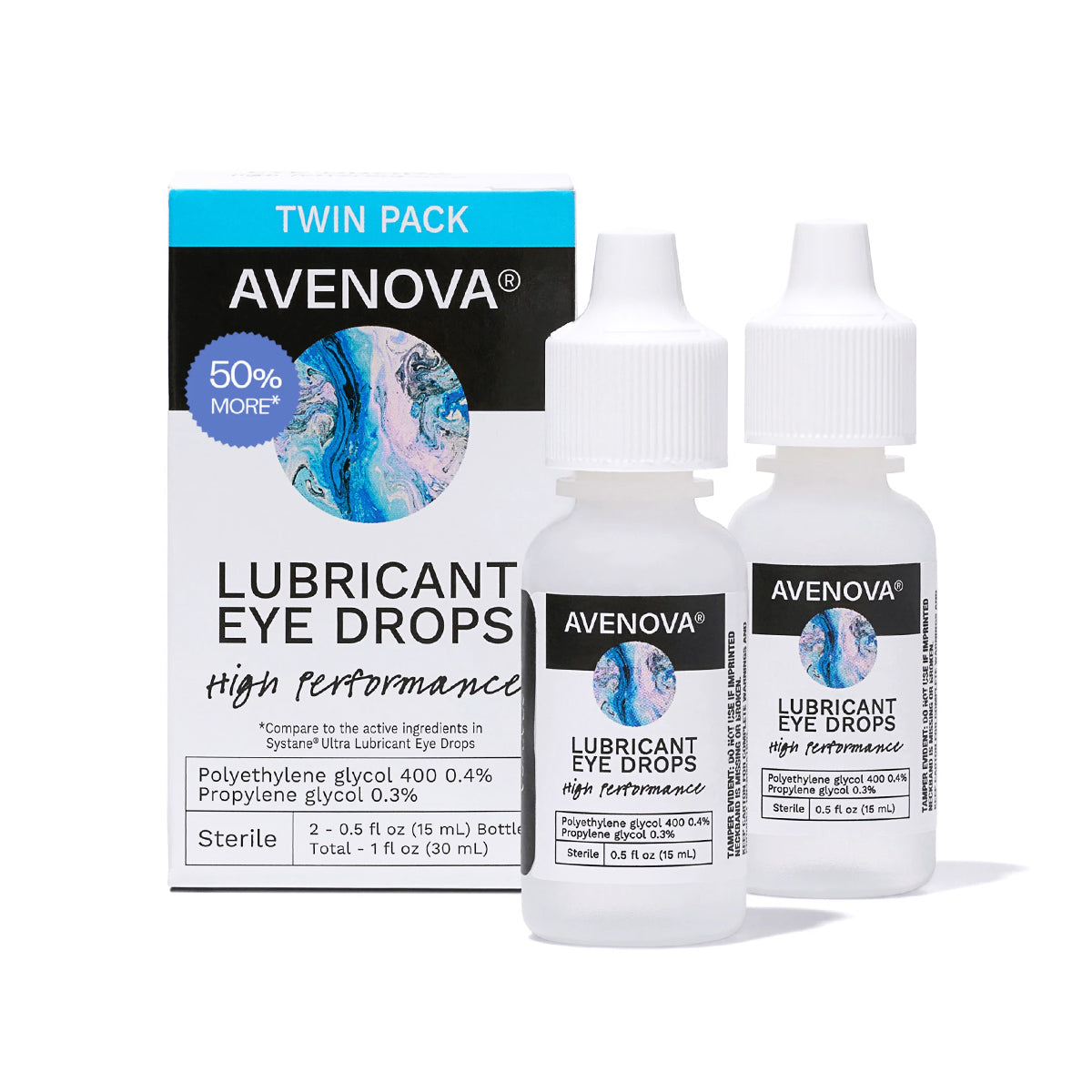 Avenova Lubricant Eye Drops (Twin Pack) 15ml Bottles