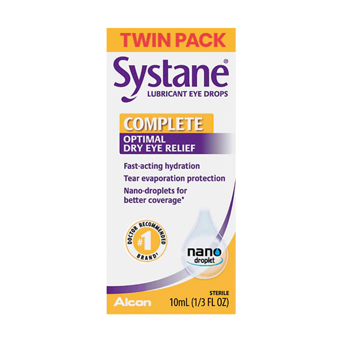 Systane Complete, Lubricant Eye Drops, Twin Pack (2 x 10ml Bottle)