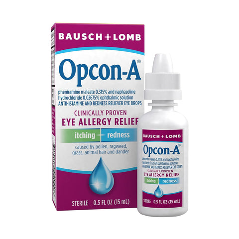 Bausch & Lomb Opcon-A Eye Drops for Allergy Relief (15mL)