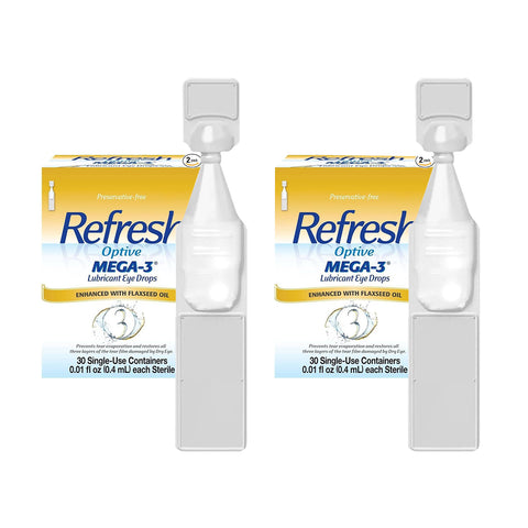 Refresh Optive Lubricant Eye Drops, Mega-3 - (2 x 30 pack) 60ct Pack