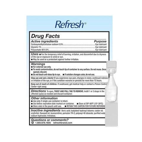 Refresh Optive Lubricant Eye Drops, Mega-3 - (2 x 30 pack) 60ct Pack