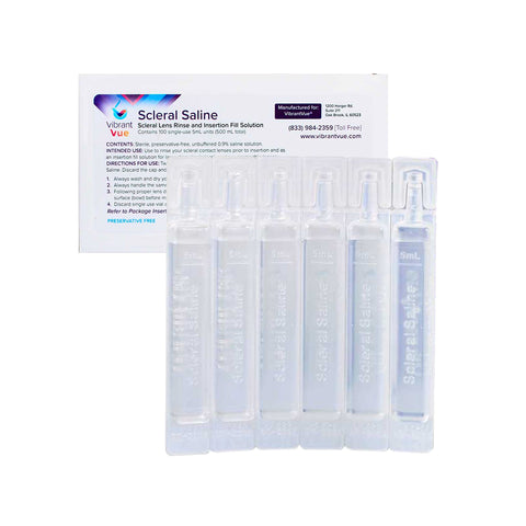 Vibrant Vue Saline Lens Rinse and Insertion Fill Solution, 100% Preservative Free, 100 Vial box