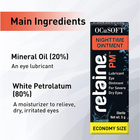 Ocusoft Retaine PM 2-pack Nighttime Ointment Economy Size 2-Pack (2 x 5g tubes)