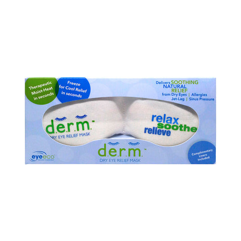 EyeEco D.E.R.M. Dry Eye mask for Mild Relief, with 100 Cotton LIners Bundle