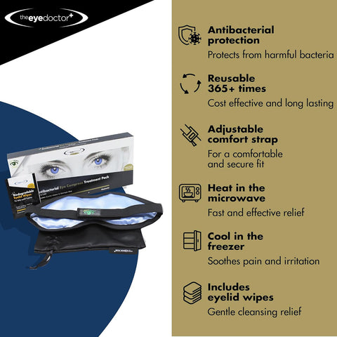 The Eye Doctor Featuring Sterileyes - Antibacterial Hot Eye Compress for Dry Eye, Blepharitis and MGD with a Removable Cover