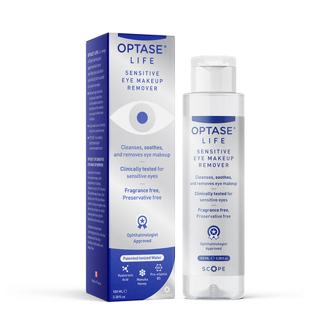 Optase Life Sensitive Eye Makeup Remover Preservative Free, HA and Manuka (100mL)