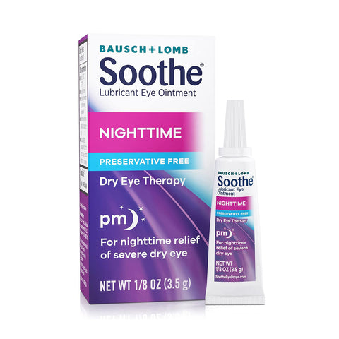 Soothe Eye Ointment by Bausch & Lomb, Nighttime Preservative Free Ointment (1.8 Oz tube)