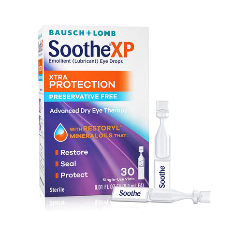 Bausch & Lomb Soothe XP Lubricant Eye Drops, Xtra Protection Formula, (30 Vials)