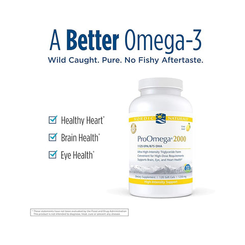 Nordic Naturals ProOmega 2000, Lemon Flavor - 2150 mg Omega-3 Soft Gels - Ultra High-Potency Fish Oil