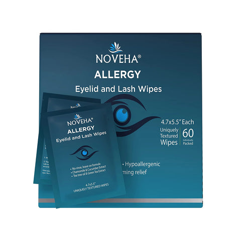 Noveha Allergy Relief Eyelid Wipes with Tea Tree Oil (60ct)