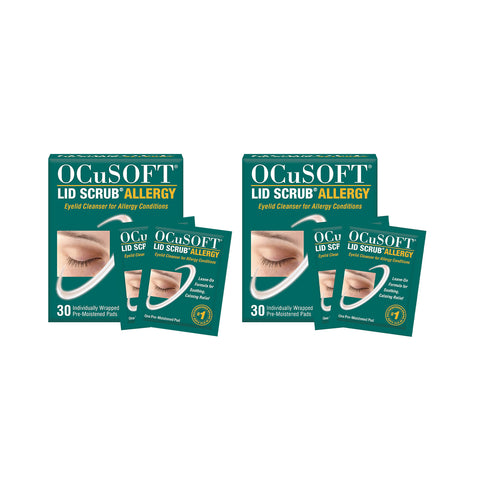 Ocusoft Lid Scrub  Allergy Eyelid Cleanser (2 x 30 Wipes) 2-Pack