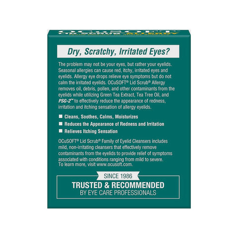 Ocusoft Lid Scrub  Allergy Eyelid Cleanser (30 Wipes)