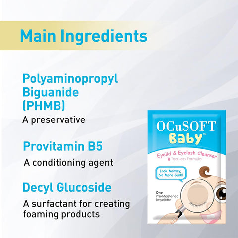 Ocusoft Baby Eyelid & Eyelash Cleanser (20 Wipes)