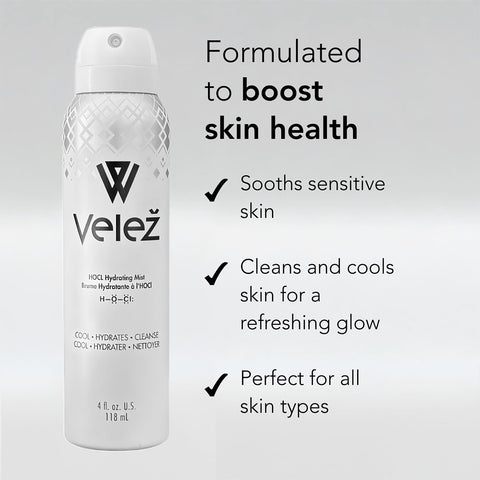 Velez Hypochlorous (HOCL) Hydrating Mist for Face and Eyelids (4 oz / 120mL)