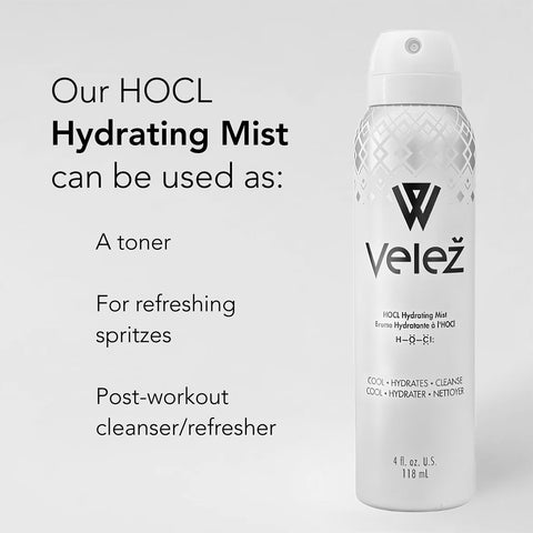 Velez Hypochlorous (HOCL) Hydrating Mist for Face and Eyelids (4 oz / 120mL)