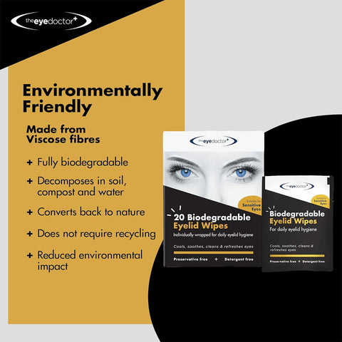 Biodegradable Eyelid Wipes for Eyelid Cleaning 20ct