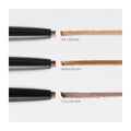 RevitaLash Hi-Def Brow Pencils in Soft Brown, Warm Brown, and Cool Brown are shown with color sample lines. These hypoallergenic, long-wearing, water-resistant pencils are featured on a crisp white background.