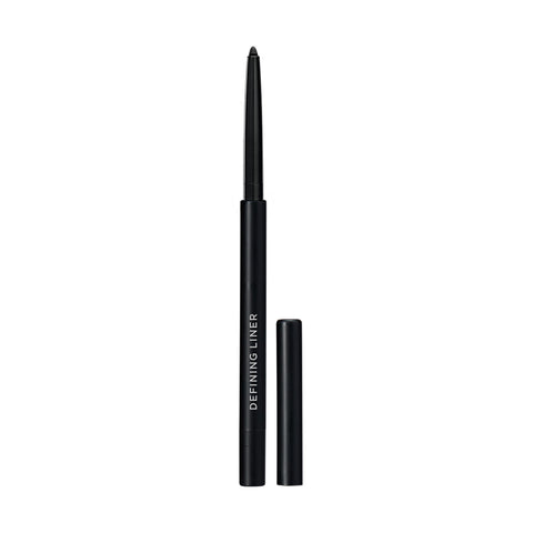 A tall, sleek black box displays the RevitaLash brand name with RL initials and features Defining Liner in white. This RevitaLash Defining Liner Eyeliner is a smudge-proof cream offering high-impact color, with more product details and size information at the bottom.