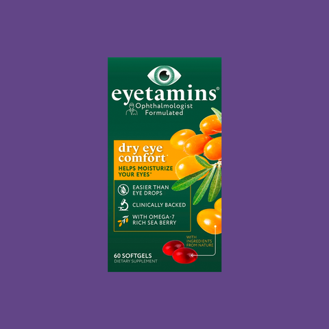 Eyetamins Dry Eye Comfort: Natural Supplements for Dry Eyes 60ct x 3 Bundle