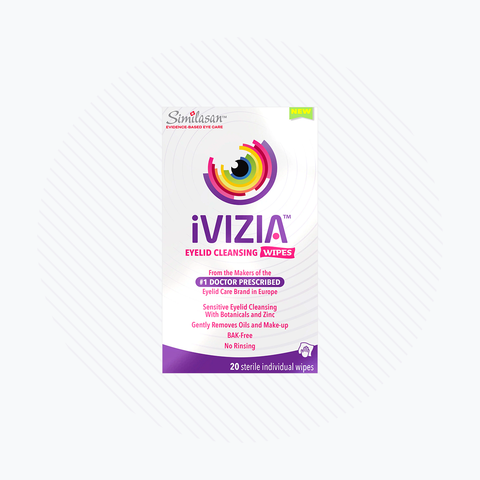 iVIZIA Eyelid Cleansing Wipes, Preservative-Free, Micellar, No Rinse, Gentle Eye Makeup Remover, 20ct