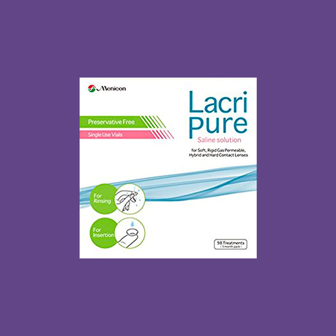 Menicon Lacripure Sterile Saline Solution - 98 Vials for Scleral Lenses