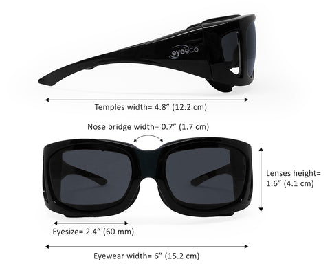 EyeEco Large Moisture Release Eyewear- (Shiny Black with Gray Lens)