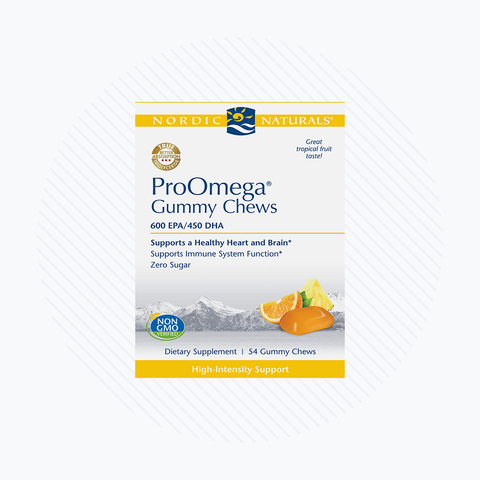 Nordic Naturals ProOmega Gummy Chews, No Sugar, 54 Pack