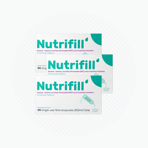 Nutrifill Preservative Free Scleral, Hybrid, and Gas Permeable (GP) Lens Insertion Solution (3-Pack of 35 Vials)