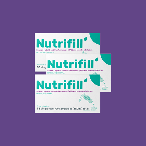 Nutrifill Preservative Free Scleral, Hybrid, and Gas Permeable (GP) Lens Insertion Solution (3-Pack of 35 Vials)