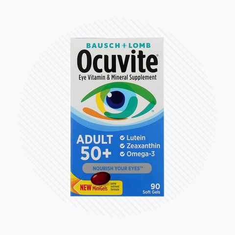 Ocuvite Eye Vitamin & Mineral Supplement, Contains Zinc, Vitamins C, E, Omega 3, Lutein, & Zeaxanthin, 90 Softgels