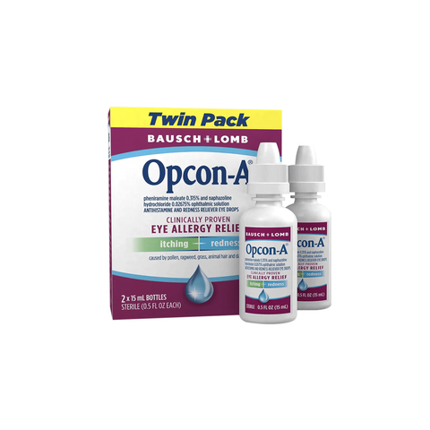 Opcon-A Allergy Relief Eye Drops for Itch and Redness Relief Twin Pack (2 x 15ml Bottles)