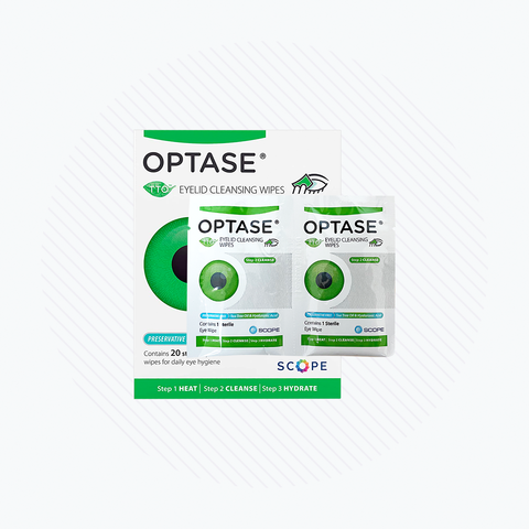 Optase Tea Tree Oil Eyelid Wipes - Preservative Free wipes for Dry Eye and Blepharitis, Box of 20