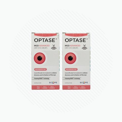 Optase MGD 2-pack Advanced Dry Eye Drops Preservative-Free 3+ Month Supply (600 drops) 2-pack