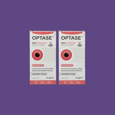 Optase MGD 2-pack Advanced Dry Eye Drops Preservative-Free 3+ Month Supply (600 drops) 2-pack