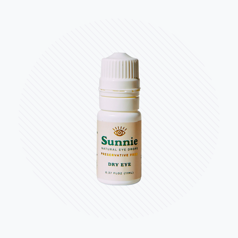 Natural Preservative Free Eye Drops for Dryness by Sunnie, 11mL Bottle (330+ Drops)