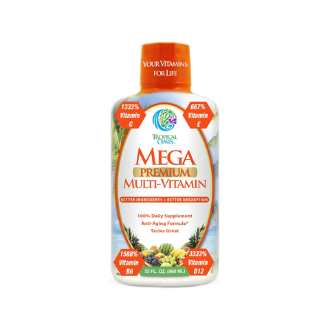 Tropical Oasis Mega Premium Multi-Vitamin Liquid Supplement (32oz.)