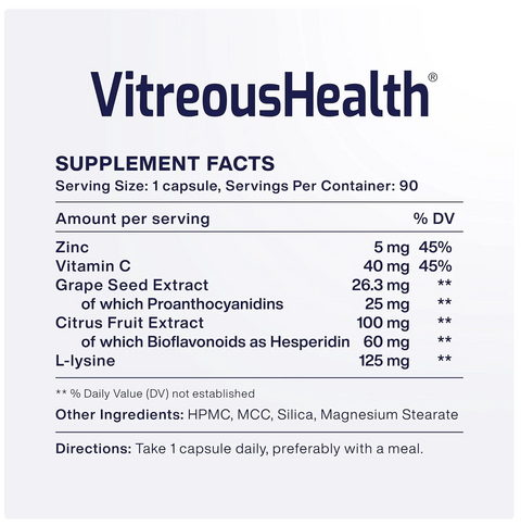 Vitreous Health by MacuHealth - Eye Floaters Formula (90ct - 90 day supply)